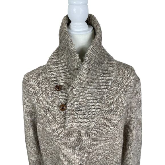 J.Crew Wool Alpaca Shawl Collar Pullover Sweater Grandpa Core Academia Sz Medium - Picture 3 of 13